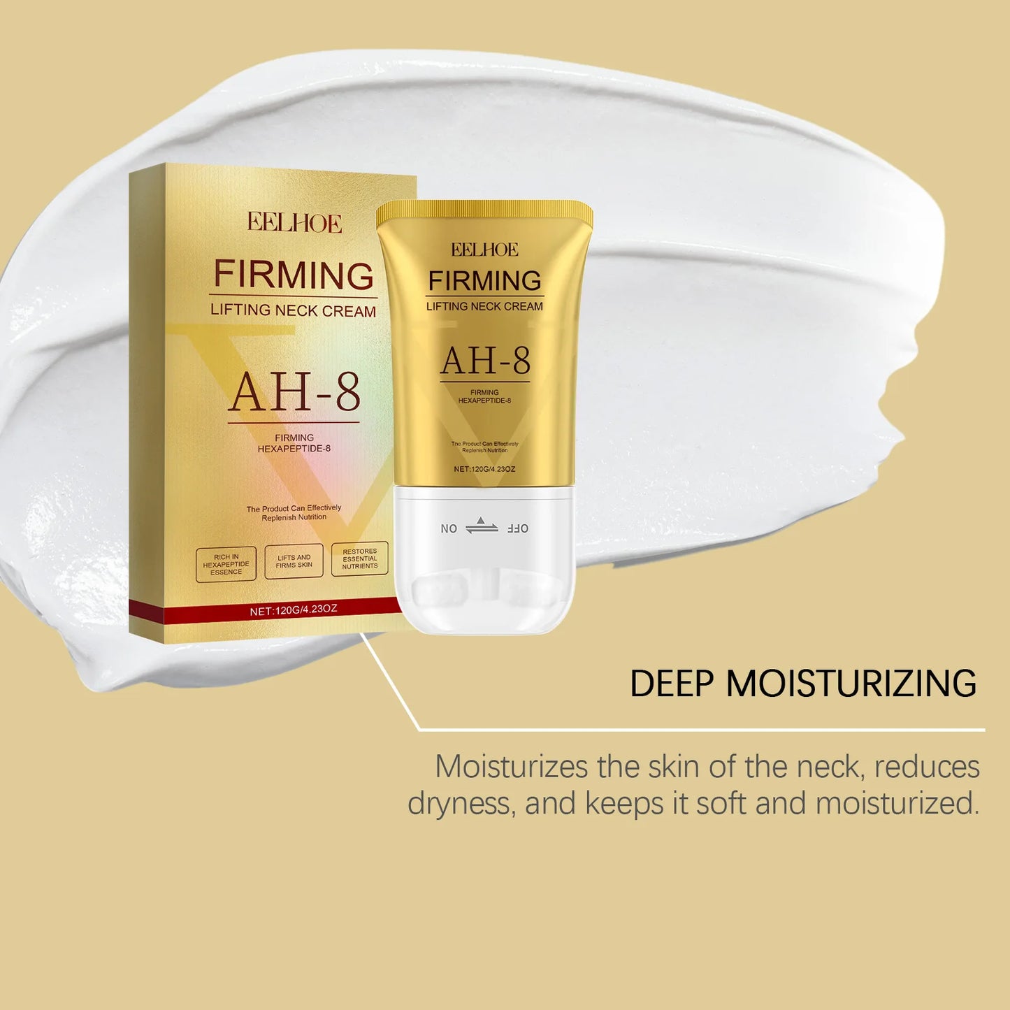 EELHOE Neck Firming Cream Neck Wrinkles Remover Crepey Skin Repair Treatment Nourishing Hyaluronic Acid Tighten Lift Neck Cream