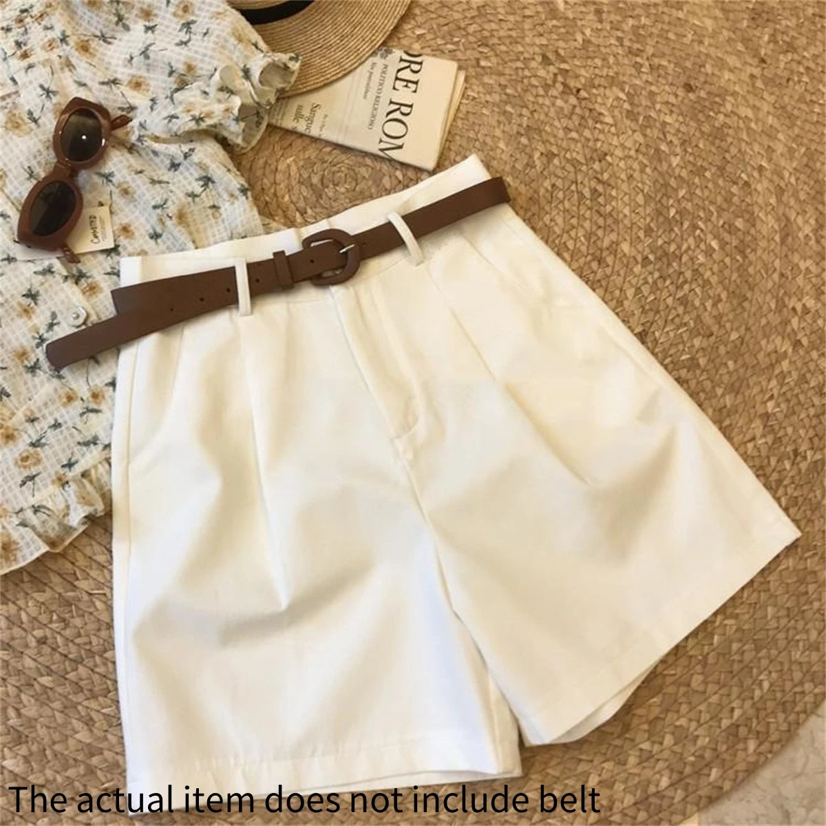 Summer Wide Leg Shorts For Women Fashion Solid A Line Office Lady Classic Short Pant Korean High Waist Suit Shorts Casual Zipper