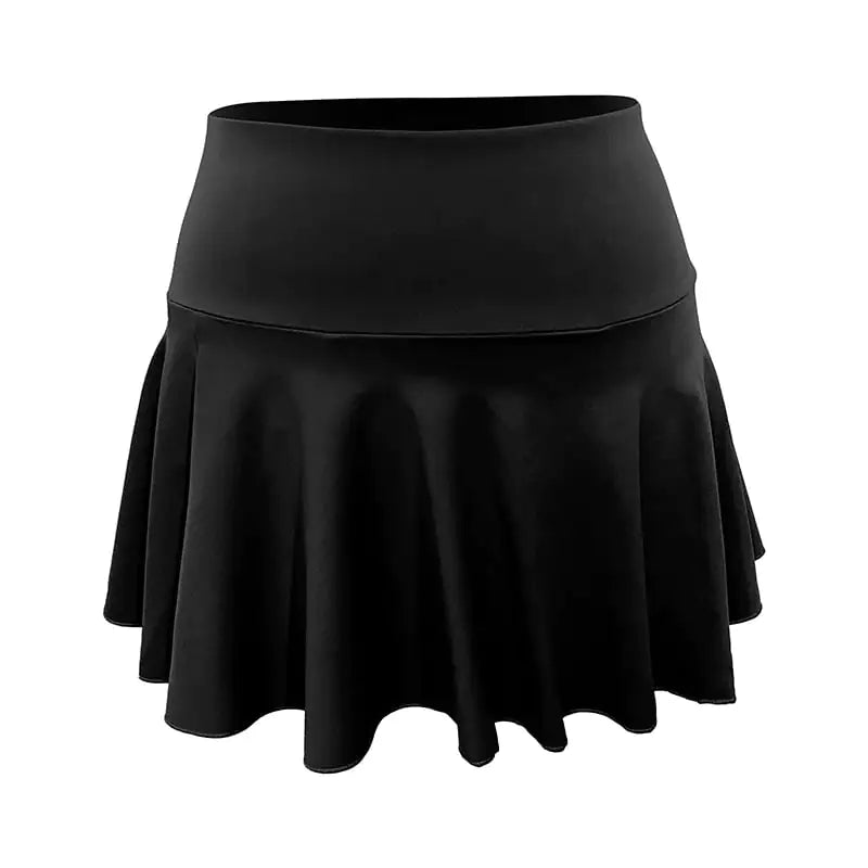 Nude Pleated Two-Piece Sports Tennis Skirt