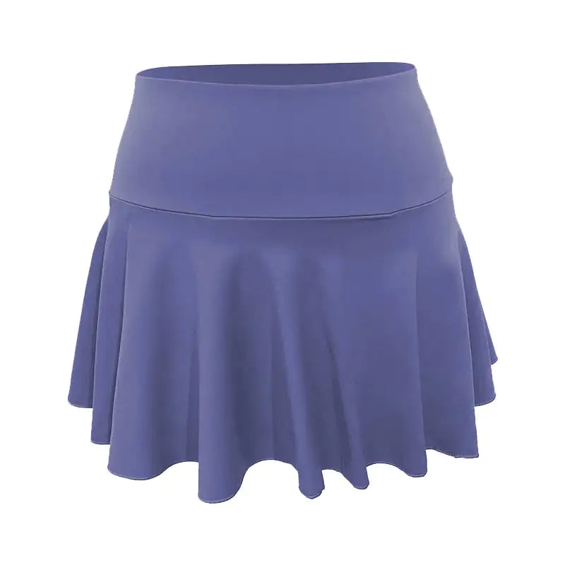 Nude Pleated Two-Piece Sports Tennis Skirt