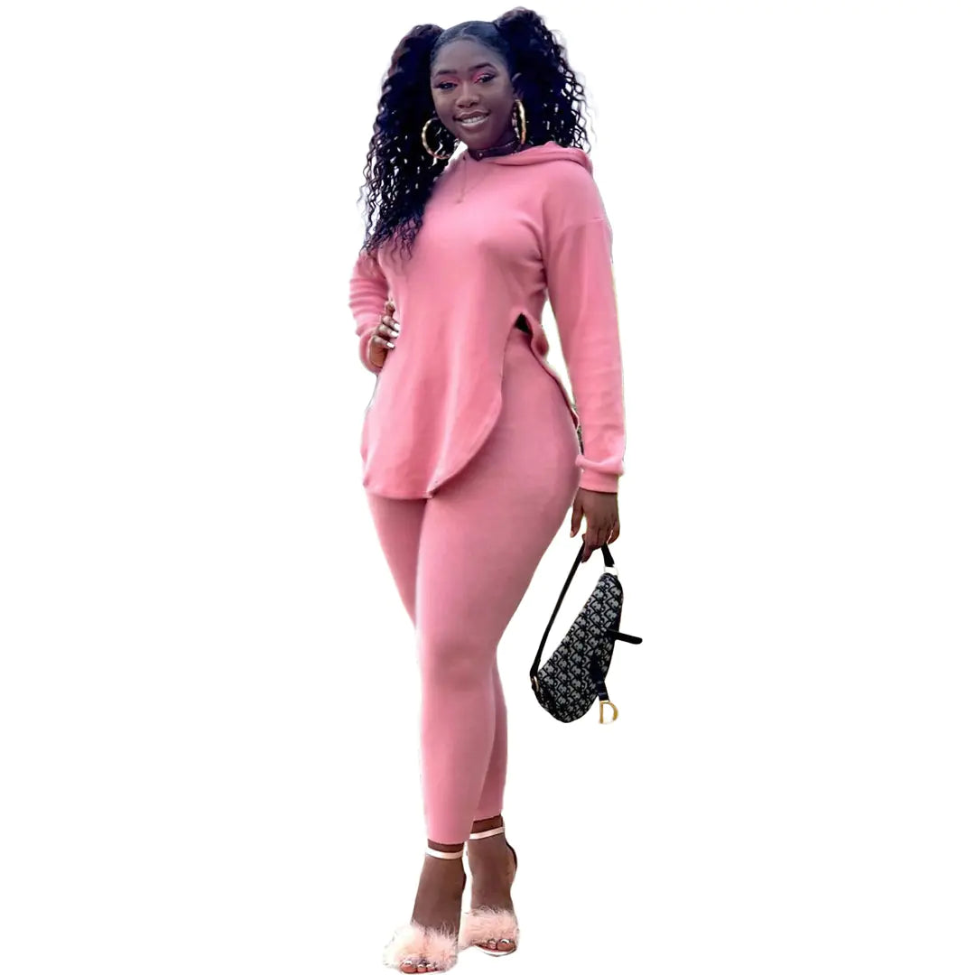 CH7203 Women's Casual Two-Piece Hooded Set