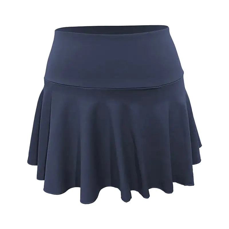 Nude Pleated Two-Piece Sports Tennis Skirt