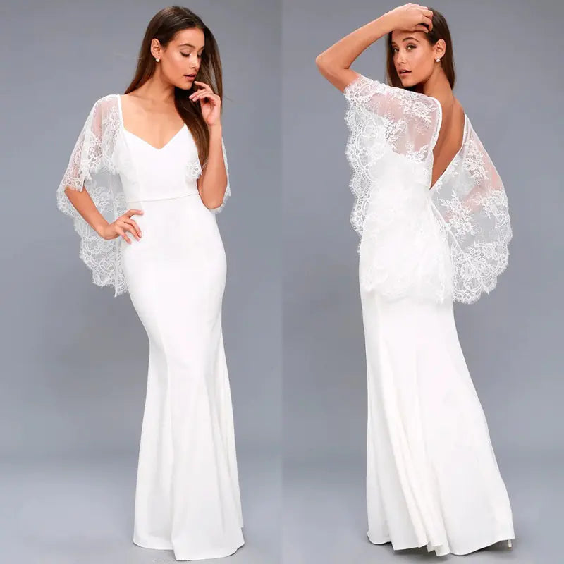 Lace Shawl Dress - Elegant Lace Dress Outfit