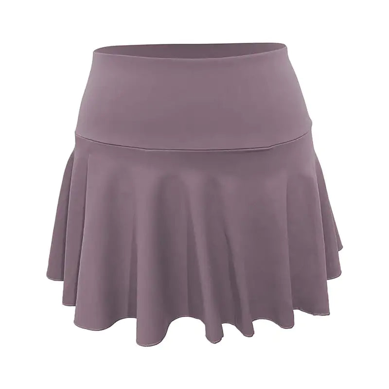 Nude Pleated Two-Piece Sports Tennis Skirt