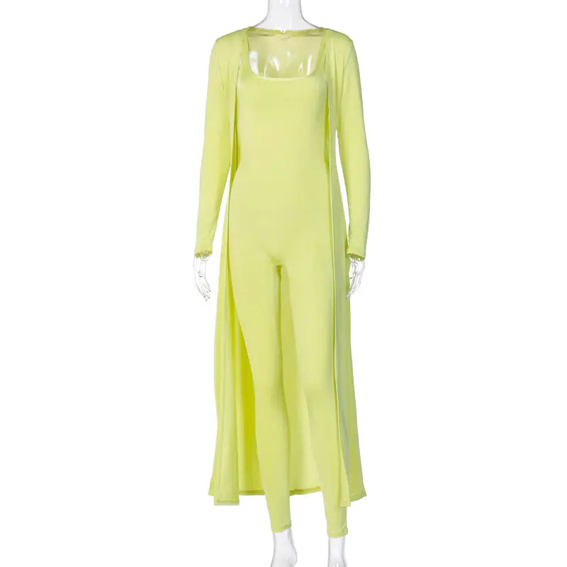 Women's Two-Piece Leisure Jumpsuit Coat Set