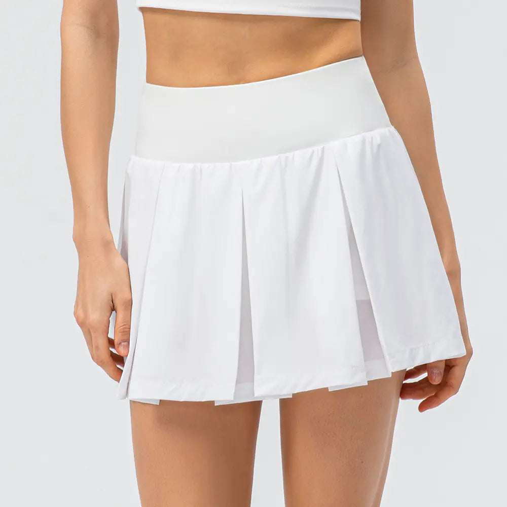 Pleated Two-Piece Fake Yoga Skirt Pants