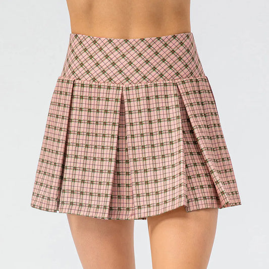 Pleated Two-Piece Fake Yoga Skirt Pants