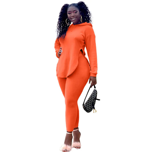 CH7203 Women's Casual Two-Piece Hooded Set