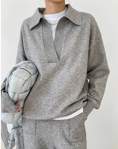 Women's Fashion Simple Sweater Two-Piece Suit