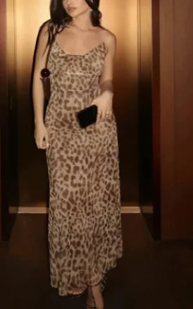 Eda Leopard Dress - Fashion Animal Print Silk Dress