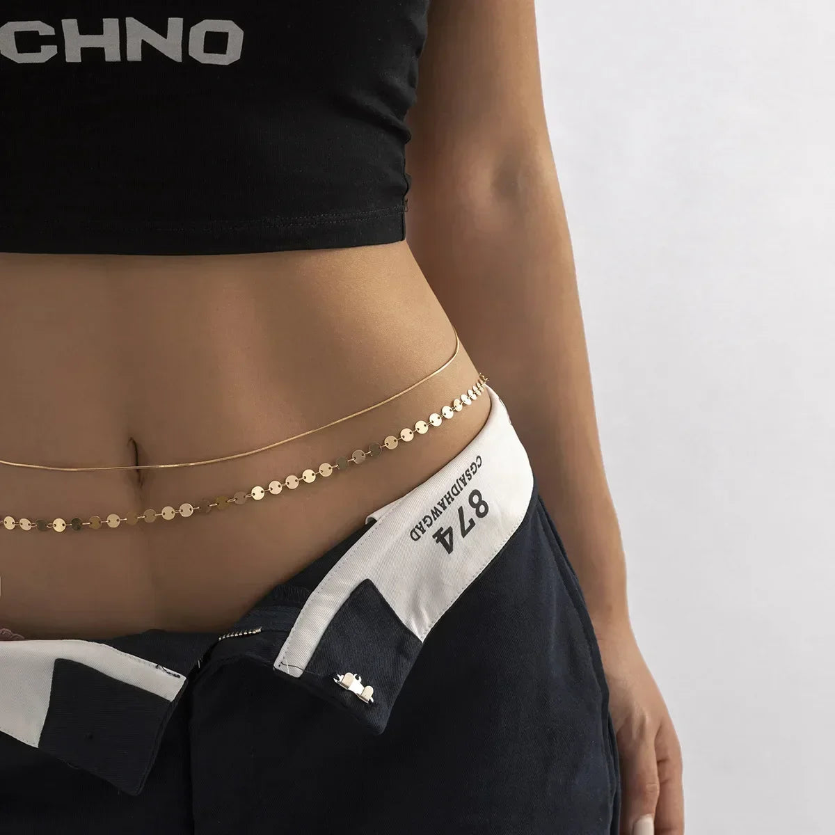 Versatile Peach Heart Sexy Body Chain Ladies' Summer Beach Bikini Body Accessories Simple Love Zircon Tassel Waist Chain