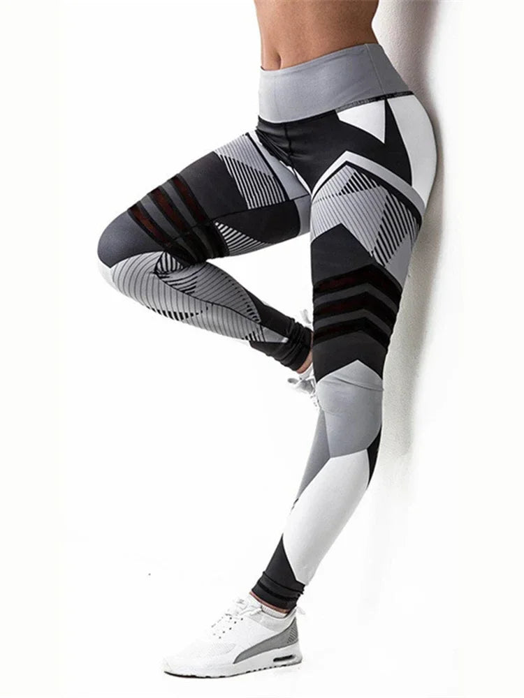 BWQ Leggings Sport Women Honeycomb Digital Printing Trousers Nine Points Workout Yoga Pants Fashion Tight Hips Gym New Pants