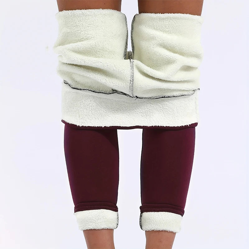 Women Lamb Fleece Legging Seamless High Waist Thick Thermal Legging Fashion Winter Warm Female Tights Insulated Pantalon Pants