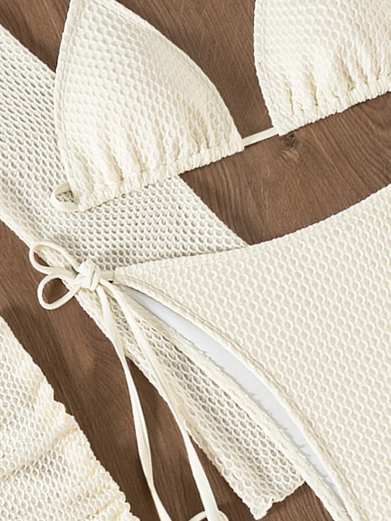Sexy Mesh White 4 Piece Bikini Set 2025 Women Long Sleeve Cover Up with Skirt Swimsuit Beach Bathing Suit Holiday Thong Swimwear