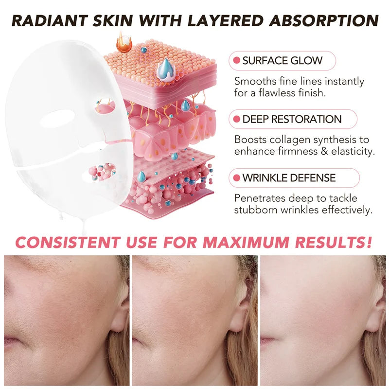 Firming Fine Lines Bio-Collagen Face Mask Patch Anti-Aging Lifting Sagging Facial Skin Deep Nourishment Korea Face Care Products