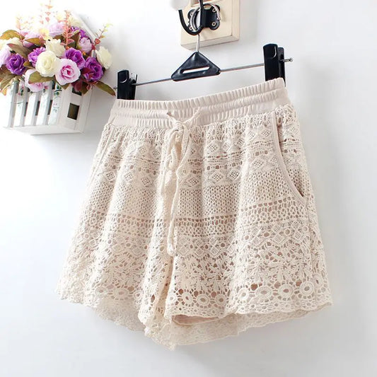 Fashionable Lace Shorts  Women Casual Korean Version Anti-exposure Leggings Wearing Safety Insurance Sports Pants Women