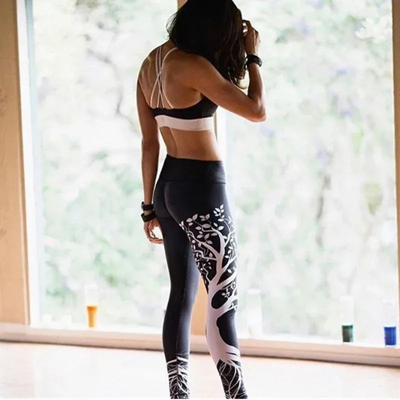 BWQ Leggings Sport Women Honeycomb Digital Printing Trousers Nine Points Workout Yoga Pants Fashion Tight Hips Gym New Pants