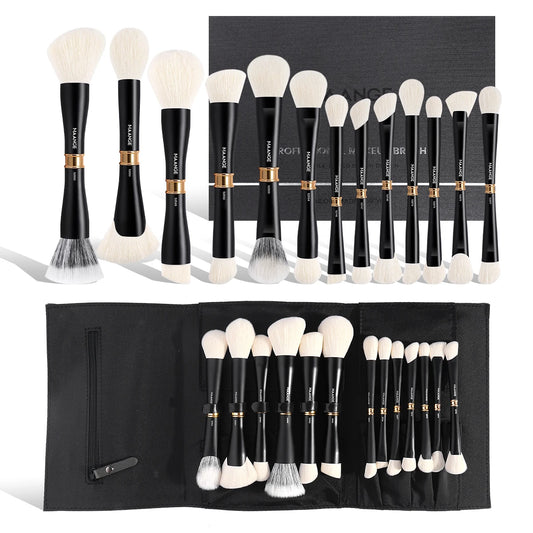MAANGE 13pcs High-end Double Head Makeup Brush Set Storage Bag Gift Box for Foundation Concealer Eyeshadow Powder Beauty Tools