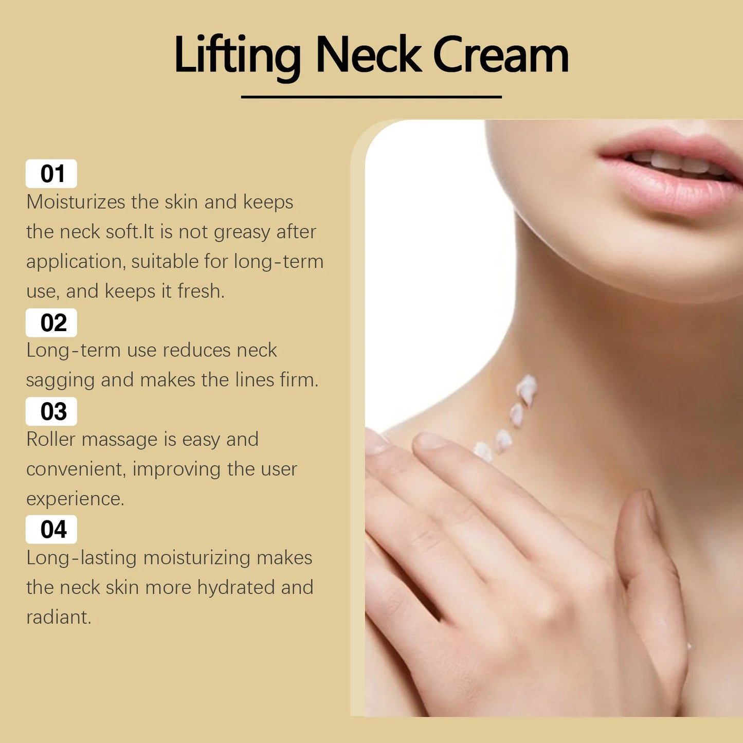 EELHOE Neck Firming Cream Neck Wrinkles Remover Crepey Skin Repair Treatment Nourishing Hyaluronic Acid Tighten Lift Neck Cream