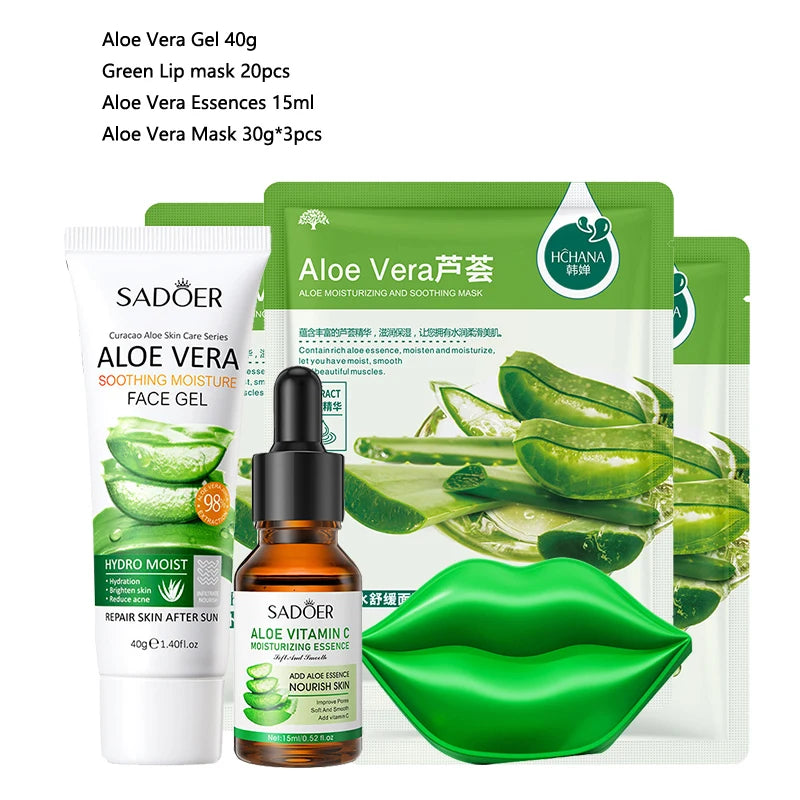 Face Care Set Oil Control Cleansing Mousse Aloe Vera Gel Smooth Moisturizing Spray Improve Dryness Repairing Skin Care Kit