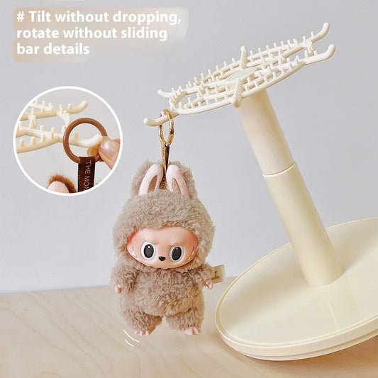 Labubu pendant display box, rotatable transparent Labubu doll, handmade blind box, storage display stand, decorative ornaments,