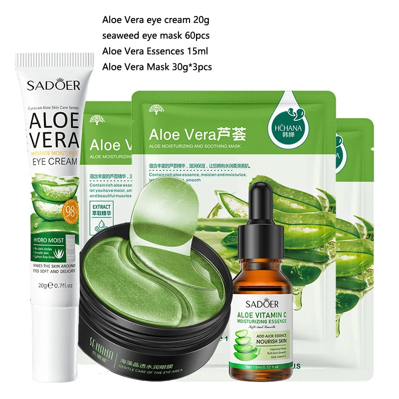 Face Care Set Oil Control Cleansing Mousse Aloe Vera Gel Smooth Moisturizing Spray Improve Dryness Repairing Skin Care Kit