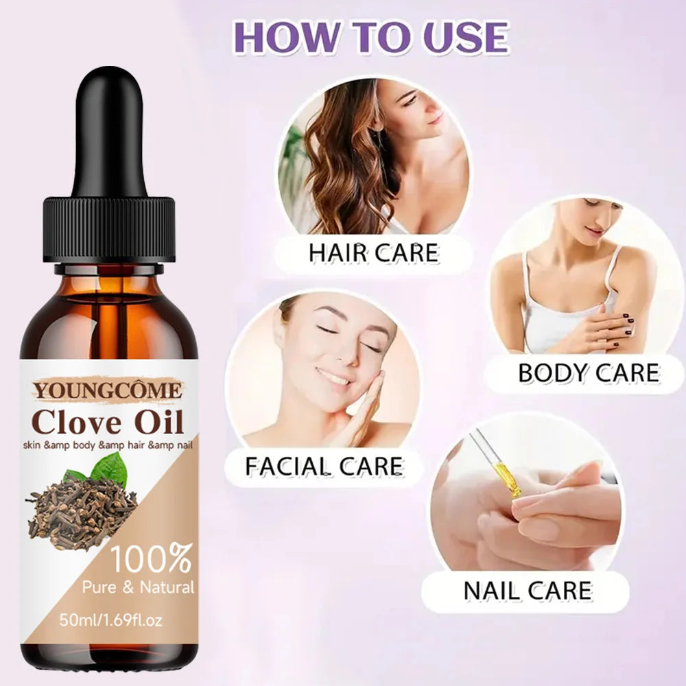 Clove essential oilimproves skin elasticity shine facial care Moisturizing Repair Anti-aging  helps keep skin hydrated