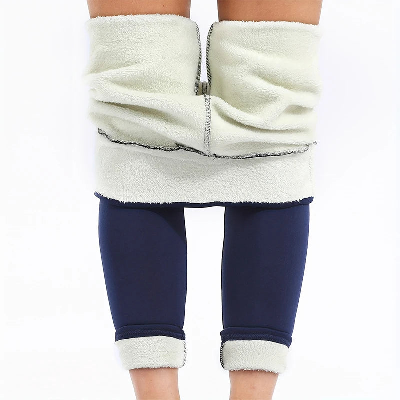 Women Lamb Fleece Legging Seamless High Waist Thick Thermal Legging Fashion Winter Warm Female Tights Insulated Pantalon Pants