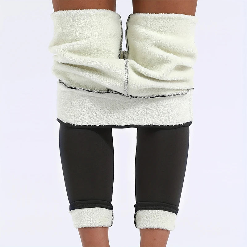 Women Lamb Fleece Legging Seamless High Waist Thick Thermal Legging Fashion Winter Warm Female Tights Insulated Pantalon Pants